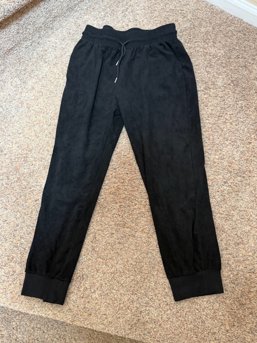 EUC - White Birch - Black Velvety Jogger Pants - Woman's XL